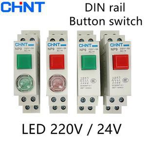 스위치풀러 키보드 키캡 리무버 CHINT NP9 레드 그린 24V 푸시 레일 LED 버튼 스위치 카드 푸시버튼 신호등 이동식 리셋 DIN
