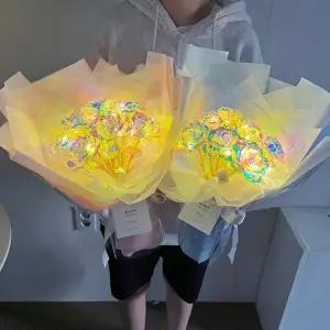 7송이 홀로그램장미 LED꽃다발6종컬러 어버이날꽃다발 축하선물 졸업식꽃다발 스승의날 LED추가
