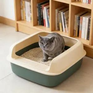 1pc 안티 스플래시 고양이 변기 소형 애완 동워터 샌드 박스 고양이 화장실 새끼 트레이 변기 청소 용품 가