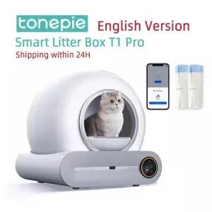 톤피 65L 자동 스마트 고양이 화장실 자가 세척 완전 밀폐형 고양이 화장실 애완동워터 변기 배변 트레이