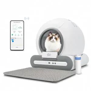 DOEL 자동 고양이 화장실 앱 제어 및 고양이 모래 매트가 있는 셀프 클리닝 기능 여러 대의 큰 고양이를 스