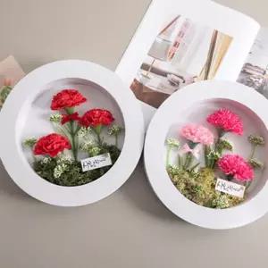 카네이션 조화 액자 리본set 24cm 2컬러 꽃 어버이날