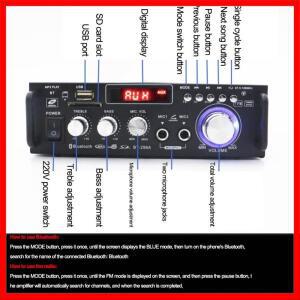 디지털 HiFi 사운드 스테레오 오디오 앰프 BT-298A Bluetooth 호환 5.0 12V/ 220V 2CH LCD 디스플레이 300W