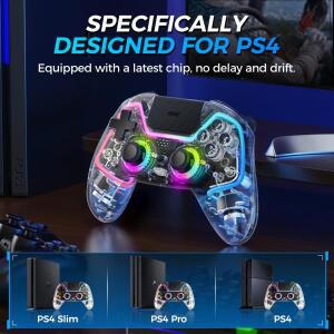 PS4 호환/스위치/PC/Android/IOS I Bastet 무선 컨트롤러 터치 패드 홀 효과 조이스틱 트리거