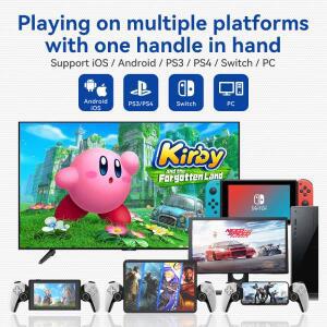 PS3 호환/PS4 호환용 BSP D9 무선 게임 컨트롤러 듀얼 홀 이펙트 조이스틱 진동 게임패드 스위치/PC/안드로