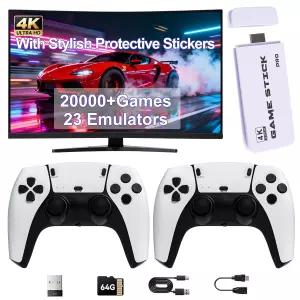 2026년 업그레이드된 20만 개 이상의 클래식 게임과 23개의 에뮬레이터 4K HDMI 플러그 앤 플레이 TV용