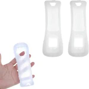 Wii 게임 컨트롤러용 2Pcs 화이트 실리콘 소프트 커버 케이스 보호 슬리브 리모컨 게임패드 및 표준
