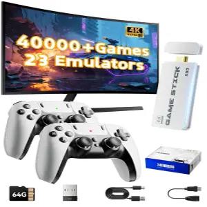 2026년 업그레이드된 레트로 게이밍 콘솔 스틱 비디오 게임 내장 23 에뮬레이터 프로젝터 4K HDMI 플러그