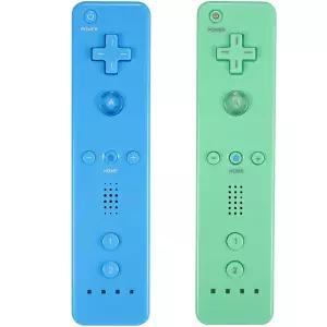 Wii/Wii U용 Yosikr 리모컨 실리콘 케이스 및 손목 스트랩(2팩 녹색 파란색)