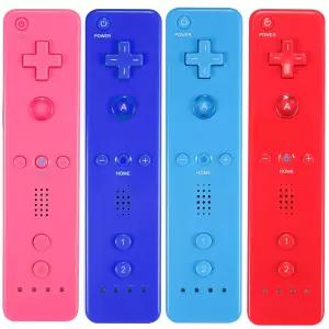Wii/Wii U용 Yosikr 리모컨 실리콘 케이스 및 손목 스트랩(4팩 핑크+딥 블루+블루+레드)