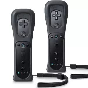 TianHOO Wii U용 리모컨 실리콘 케이스와 손목 스트랩 2팩 블랙