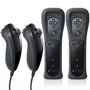 넌척이 있는 패 리모컨 닌텐도 Wii/Wii U와 호환 2팩(블랙)