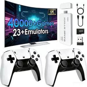 2026년형 새로운 레트로 게임 콘솔 40000개 이상의 및 23개의 에뮬레이터 듀얼 2.4G 무선 컨트롤러 플러그