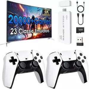 2026년 신판 레트로 무선 게이밍 콘솔 128GB 대용량 저장 23 에뮬레이터 20 000개 이상의 게임 듀얼 2.4GHz