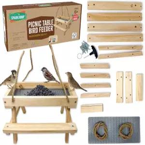 스파크점프 닉 테이블 새와 다람쥐 모이통 키트 와 가족을 위한 DIY 목공 프로젝트 완비 도구 및 페인트