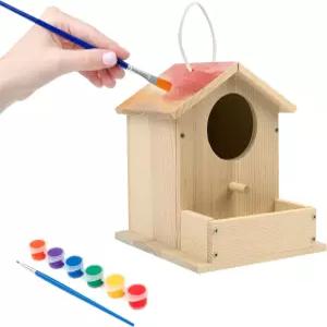 새집 키트 나무 DIY 야외 목공 공예 프리스타일 페인팅 페인트와 붓을 사용한 예술 및 프로젝트 정원 마당