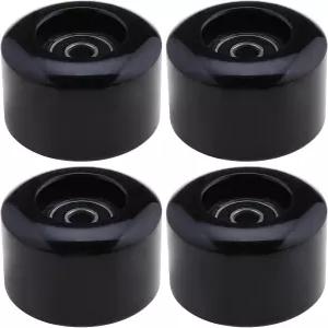 디어 4PCS 롤러 스케이트 바퀴 만들기 지름 54mm 경도 80A 쿼드 교체 검은색 ABEC9 링 4팩