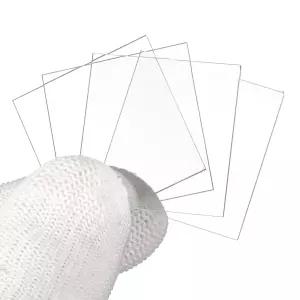 파티킬 30x30mm 유리 줄무늬 판 4pcs 실험실 슬라이드 현미경 광학 투명 매끄러운 가장자리 균일 두께