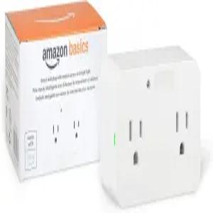 모션 센서와 조명이 있는 Amazon Basics 듀얼 스마트 플러그 알렉사 전용 24GHz WiFi 허브 필요 없음 433 x