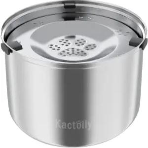Kactoyy 3L /0oz 대용량 개 물그릇 스테인리스 스틸 노 유출 그릇 느린 음용 물 공급기 디스펜서