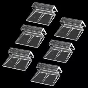 Sliverdew 6 PCS 수족관 뚜껑 클립 6mm 투명 릴 어항 홀더 커버 림리스 유리 상판 플라스틱 후드 지지