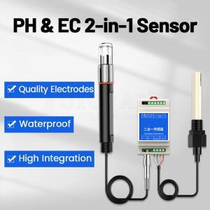 잔류염소측정기 DIN 레일 PH 모니터 양식업을 농업 프로브 센서 2IN1 RS485 위한 전극 EC 산업용 감지기 하수