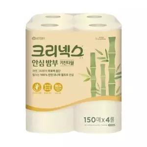 크리넥스 안심 밤부 키친타올 150매x4롤
