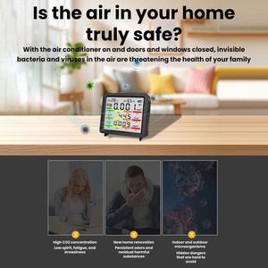 가스계량기 측정기 IN 공기질 모니터 습도계 가정용 CO2 PM10 PM2 HCHO 이산화탄소 PM1 테스터 TVOC LCD 온도 감지기