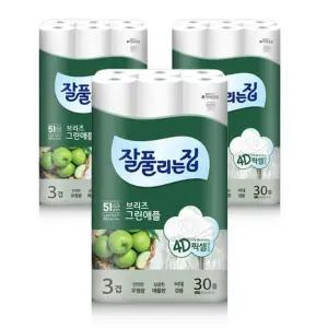 미래생활 잘풀리는집 브리즈 그린애플 25mx30롤3팩