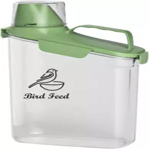 토 새 보관 용기 휴대용3 Qt/28L 투명 반려동물 사료 해바라기 계량컵/뚜껑 밀폐형 디스펜서 오징어