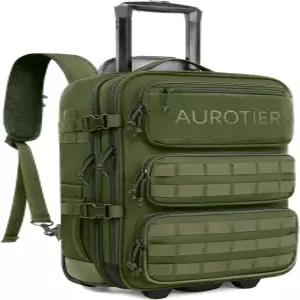 AUROTIER 노트북 백팩 남녀용 7인치 휠드 밀리터리 컴퓨터 용 롤러 캐리 수하물 달린 오버 몰 야외 하이킹