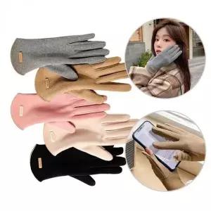 [하프클럽/]슬림핏 여성 겨울용 기모 안감 오픈형 집게손가락 장갑 모던 스