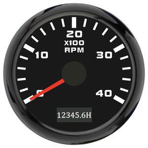52mm 엔진 4000 타코미터 게이지 시속계 12V RV용 빨간색 24V 백라이트 트럭