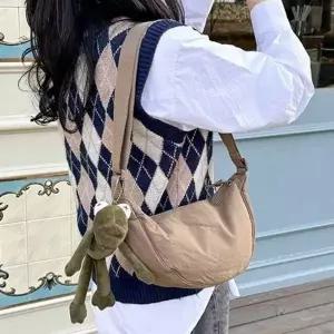 [하프클럽/]데일리 여성 크로스 백 캐주얼 패딩 크로스 백 가벼운 나일론
