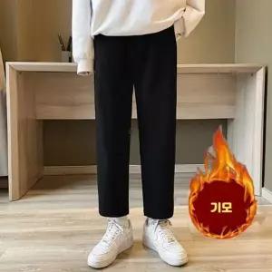[하프클럽/]기모 밴딩 스판 세미와이드 겨울 남녀 트레이닝 팬츠 운동복 방