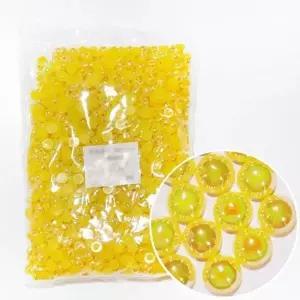[하프클럽/]24 반쪽진주 원형칼라 오로라진주 단색 8mm 연노랑 (2000개 묶음)