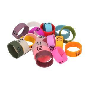 20 PCS 마이크 컬러 ID 링 번호 1 ~ 20  마이크를 구별하기 위한 다색 소프트 실리콘
