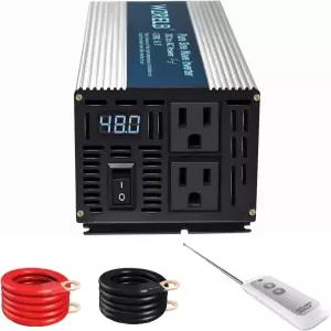 WZRELB 500W 순수 사인파 인버터 12V DC 110V 120V AC 전력 변환기 LED 디스플레이 리모컨 가정용 RV 트럭