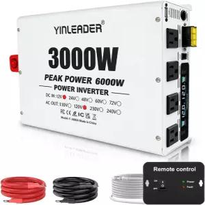 3000W 파워 인버터 12V 110V/120V 오프 그리드 태양광 시스템 캠핑용 리모컨