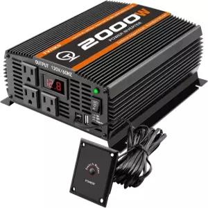 2000와트 자동차 파워 인버터 12V에서 110V/120V USB 포트 1개와 LCD 디스플레이 2000W 있는 AC 콘센트