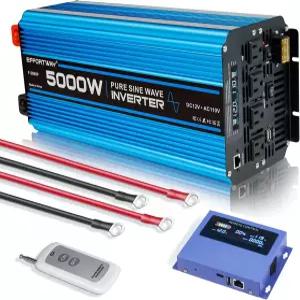 5000W 순수 사인파 인버터 DC 12V에서 AC 110V/120V 변환기 10000w 피크 LCD 디스플레이 무선/유선 리모컨
