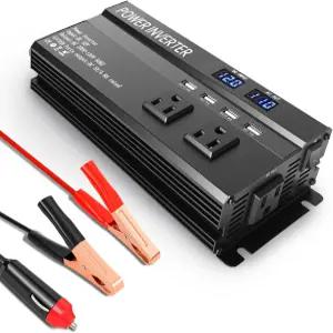1200W 피크 파워 인버터 고속 충전 2.4A USB 및 3개의 AC 콘센트가 장착된 12v 110v 로드 트립 캠핑 RV