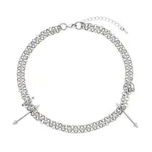 매장정품 EVERYBIRTHDAY Double chain piercing necklace