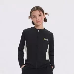 매장정품 NATIONAL GEOGRAPHIC KIDS K262GRG610 여아 세미크롭 래쉬가드 F-ZIP CARBON BLACK 5009635641 28