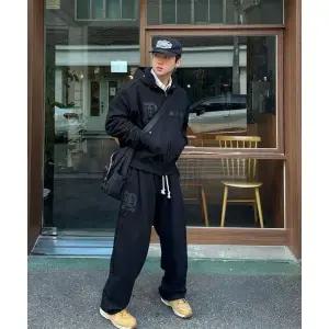 매장정품 AMOU D-Star Hoodie Zip Up BLACK