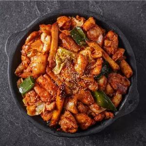 통나무집닭갈비 춘천 닭갈비 밀키트 홈파티 캠핑요리 넓적다리 양념 세트