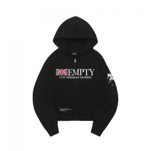매장정품 ODDSTUDIO EMPTY 그래픽 자수 크롭 후드집업 - BLACK