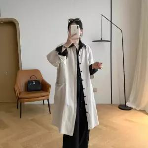 율랑팡 여사친 하프 롱 가을 캐주얼 오피스룩 상의 카디건 가디건 신상 트렌치코트 솔리드 HO3