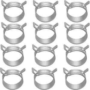 SEKSULA 2Pcs 5 38mm 스프링 밴드 호스 클램프 일정 장력 라인 실리콘 진공 스틸 저압 자동차용 에어 클립