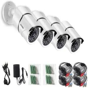 ZOSI 4 팩 080P 20MP 실외 실내 36mm 36PCS 적외선 IR 밤 컷 감시 카메라 TVI DVR 호환